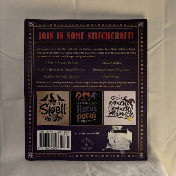 Unofficial Hocus Pocus Cross-Stitch Paperback Halloween Sanderson Sisters GUC - Picture 2 of 2